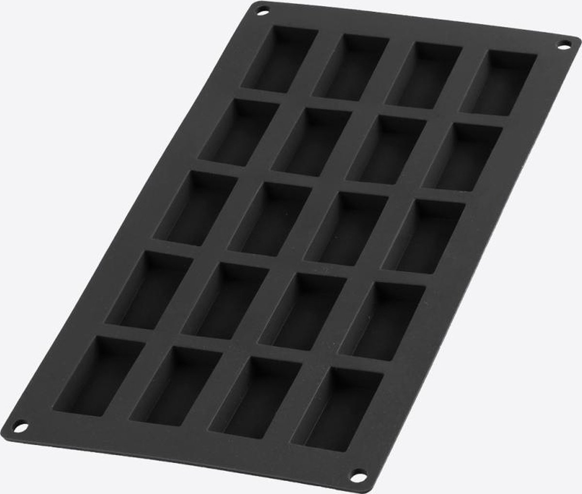 Lékué bakvorm uit silicone voor 20 financiers zwart 8.5x4.3x1.2cm