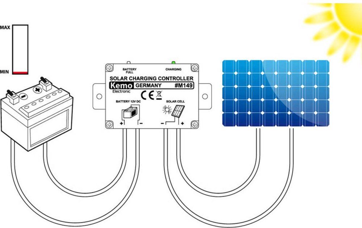 Kemo Charging Controller M149N Solar laadregelaar Serie 12 V 10 A