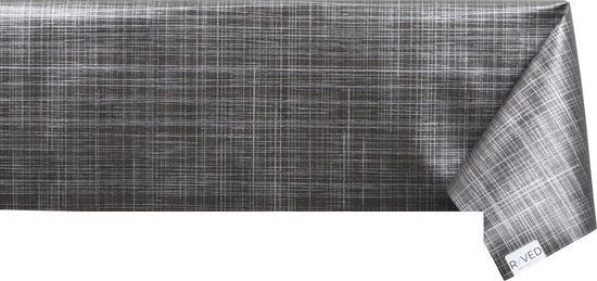 ANRO Afwasbaar tafelkleed/tafelzeil; beige, linnen look, rond, 140 cm ANRO Afwasbaar tafelkleed/tafelzeil; beige, linnen look, rond, 140 cm