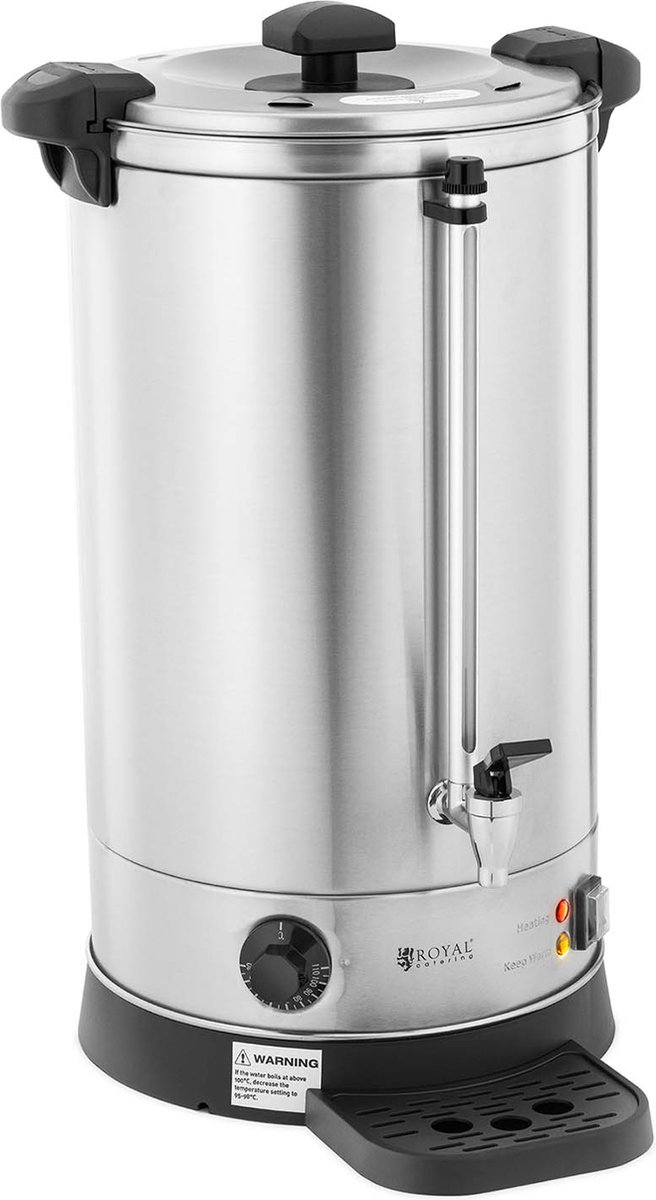 waterkoker - 19.7 L - 2500 W - Lekbak - Zilver - Royal Catering