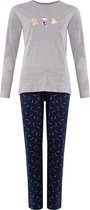 Happy Shorts Dames Kerst Pyjama Shirt + Broek Grijs / Zuurstok - Maat M