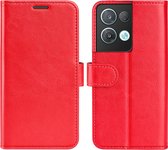 Oppo Reno 8 Pro Hoesje - MobyDefend Wallet Book Case (Sluiting Achterkant) - Rood - GSM Hoesje - Telefoonhoesje Geschikt Voor Oppo Reno 8 Pro