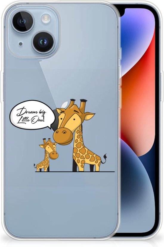 Trendy Telefoonhoesjes Geschikt voor iPhone 14 Smartphone Hoesje Doorzichtig Giraffe