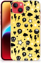 Silicone Back Cover iPhone 14 Plus Telefoon Hoesje Punk Yellow