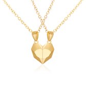 Koppel kettingen hart | goud | magnetisch hartje | Valentijn ketting | liefdes cadeau | Sparkolia | Vriendschapskettingen