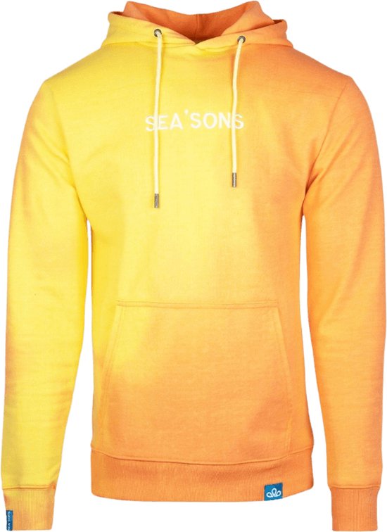 SEA'SONS - Hoodie Jongens/Meisjes - Kleurveranderend - Tie-Dye - Oranje/Geel - Maat 116