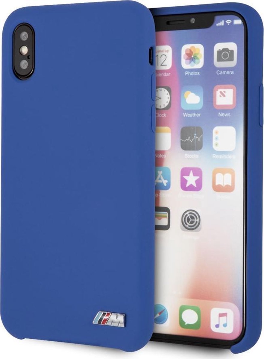 iPhone Xs/X Backcase hoesje - BMW - Effen Blauw - Silicone