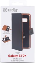Celly - Samsung Galaxy S10 Plus - Wally Bookcase Black - Openklap Hoesje Samsung S10 Plus - Samsung Case Black