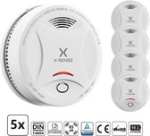 X-Sense SD13 Rookmelder Set - 5 stuks - met 10 jaar Batterijlevensduur, TÜV en DIN EN 14604 Geteste Rookmelder, Brandalarm met Optische Sensor | Verbeterde versie, 5 stuks