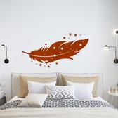 Muursticker Veer Met Sterren -  Bruin -  80 x 42 cm  -  slaapkamer  woonkamer  alle - Muursticker4Sale