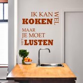 Muursticker Ik Kan Wel Koken -  Bruin -  60 x 55 cm  -  keuken  nederlandse teksten  alle - Muursticker4Sale