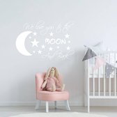Muursticker We Love You To The Moon And Back - Wit - 80 x 55 cm - baby en kinderkamer - baby baby en kinderkamer engelse teksten
