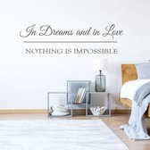 Muursticker Nothing Is Impossible - Donkergrijs - 120 x 34 cm - engelse teksten slaapkamer