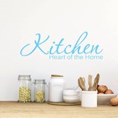 Muursticker Kitchen Heart Of The Home - Lichtblauw - 120 x 40 cm - keuken engelse teksten