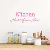 Muursticker Kitchen Heart Of Our Home -  Roze -  120 x 45 cm  -  keuken  engelse teksten  alle - Muursticker4Sale