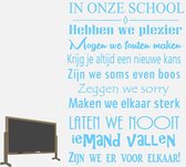 Muursticker In Onze School - Lichtblauw - 60 x 85 cm - nederlandse teksten bedrijven