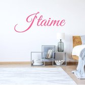 Muursticker J'taime - Roze - 120 x 49 cm - slaapkamer