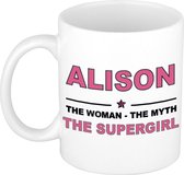 Alison The woman, The myth the supergirl cadeau koffie mok / thee beker 300 ml