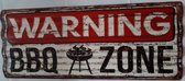 warning bbq zone golfplaat