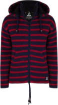 Gebreid Wollen Heren/Uni Vest van Schapenwol met Polyester Fleece voering en afneembare capuchon - SHAKALOHA - M Split Ziphood NavyRed S