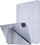 Voor iPad Pro 11 (2020) Zijde textuur Horizontale vervorming Flip lederen tas met drievoudige houder (zilver)