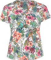 T-shirt in tricot met tropische print
