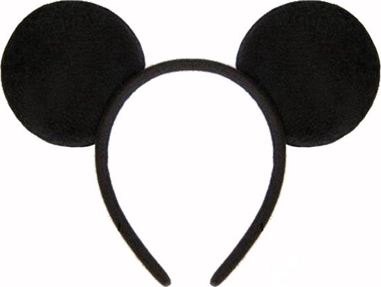 KIMU Haarband Mouse Zwart - Diadeem Muis Ronde Oren - Zwarte Oortjes Mickey Micky Festival - Merkloos
