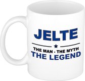 Jelte The man, The myth the legend cadeau koffie mok / thee beker 300 ml