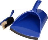 Pelle et brosse de luxe jumbo avec abat-jour bleu 32 x 28 cm - Produits de nettoyage - Ensemble de pelle à poussière