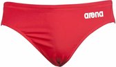 Heren Solid Waterpolo Brief Rood - Wit