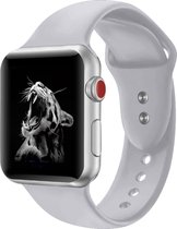 Shop4 - Bandje voor Apple Watch 1 38mm - Large Siliconen Grijs