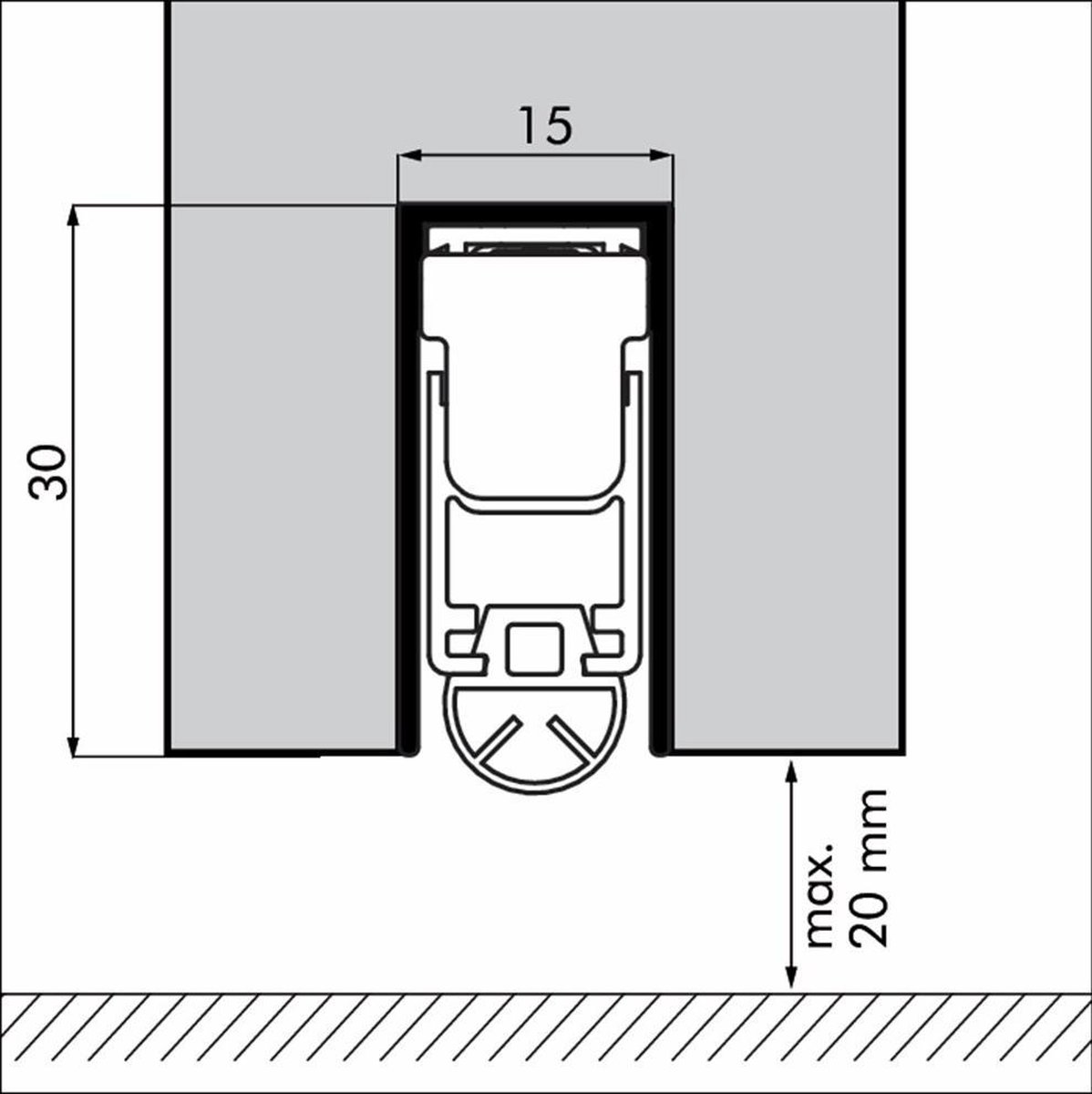 EllenMatic Uniproof - automatische dorpelstrip - 1230mm