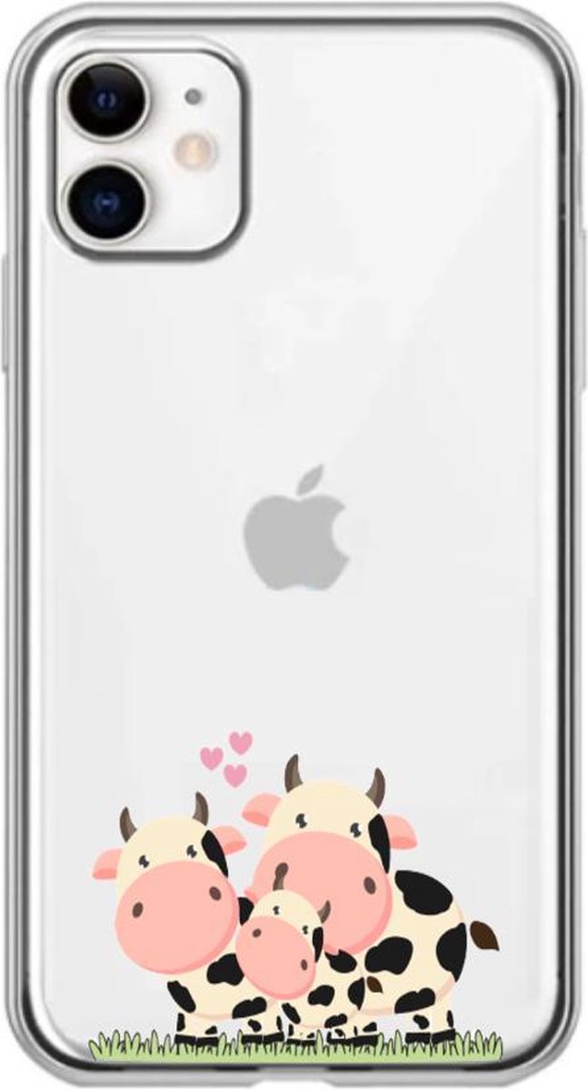 Apple Iphone 11 transparant siliconen hoesje - Koeien