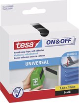 Tesa-Velcro Klittenband 55225-ZW - 20 x 2500 mm - Zwart