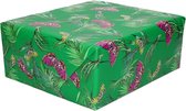 Rollen Inpakpapier/cadeaupapier groen met paarse vlinders 200 x 70 cm - Cadeauverpakking kadopapier