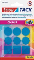 9x Tesa Tack blauwe dubbelzijdige kleefpads - Dubbelzijdige plakkers - Kleefpads blauw voor o.a. foto's, tekeningen en kaarten