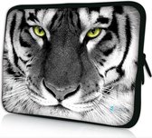Sleevy 17,3 laptophoes witte tijger - laptop sleeve - laptopcover - Sleevy Collectie 250+ designs