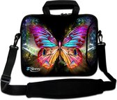 Sleevy 15,6 laptoptas gekleurde vlinder
