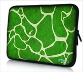 Sleevy 17,3 laptophoes groene giraffe print - laptop sleeve - laptopcover - Sleevy Collectie 250+ designs