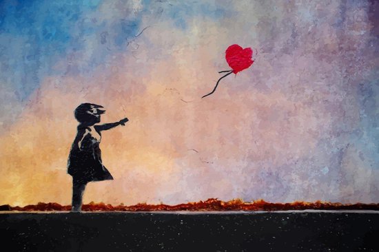 BANKSY Love Heart Balloon Girl At Sunset There Is Always Hope Canvas Print