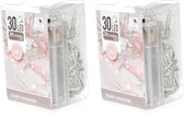 2x Clusterverlichting op batterijen rood 3 meter met timer