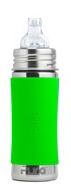 Pura Tuitfles 325 ml - Tuitbeker - Meegroeiend - Plasticvrij - Vaatwasserbestendig - Biedt Weerstand aan het Bijtinstinct - Inclusief Siliconen Tuit, Reisdop en Sleeve - Groen