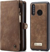 CaseMe - Huawei P30 Lite hoesje - 2 in 1 Wallet Book Case - Donker Bruin