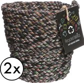 2x Gerecycled Bloempotje - Bloemen & Planten Mand - Ø20 h.20