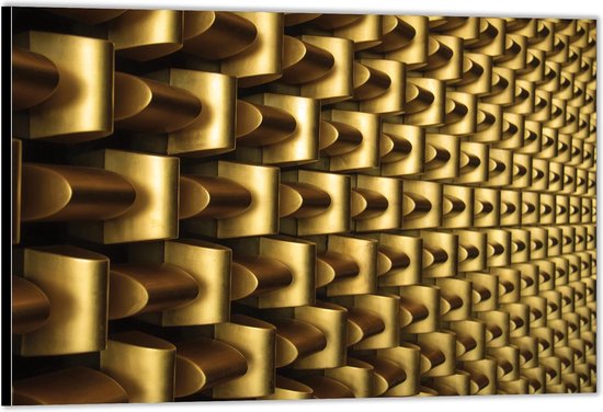 Dibond –Gouden Blokken– 60x40 Foto op Aluminium (Met Ophangsysteem)