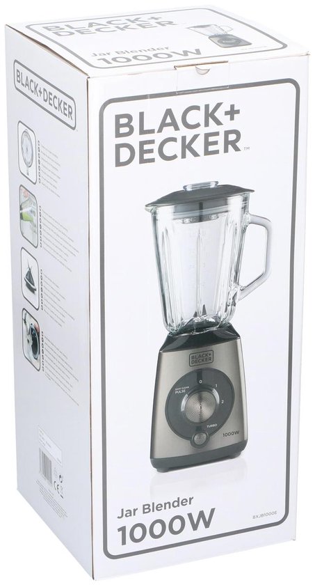 BLACK+DECKER BXJB1000E blender 1,5 l Cooking blender Zwart, Transparant 1000 W