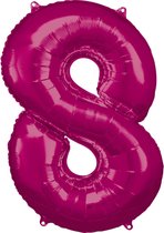 Amscan Folieballon 53 X 83 Cm Nummer 8 Roze