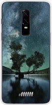 OnePlus 6 Hoesje Transparant TPU Case - Space tree #ffffff