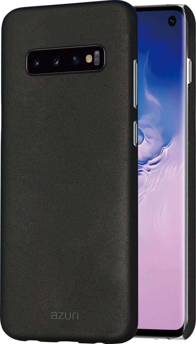 Azuri metallic hoesje met soft touch coating - Voor Samsung Galaxy S10 - Zwart