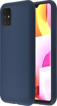 Azuri Samsung Galaxy A71 hoesje - Siliconen backcover - Blauw